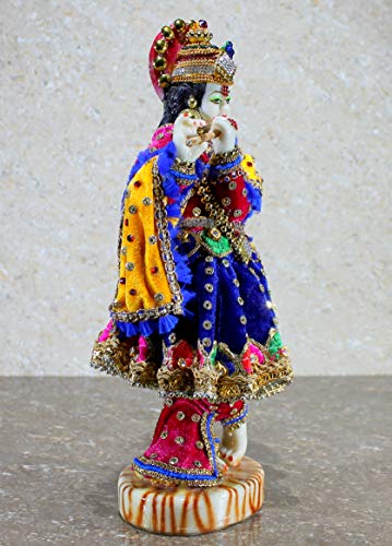 eSplanade Resin Krishna Kishan Murti Idol Statue Sculpture (11", 12.5", 14" Inches) Multicolour