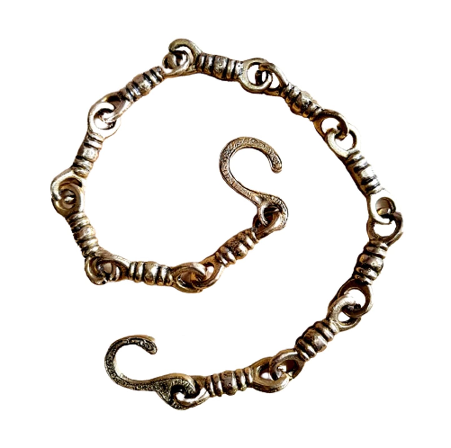 eSplanade Brass Chain with Hooks for Hanging Bell Diya Deepak Bells - Length 2 Feet (24" Inches) - Golden