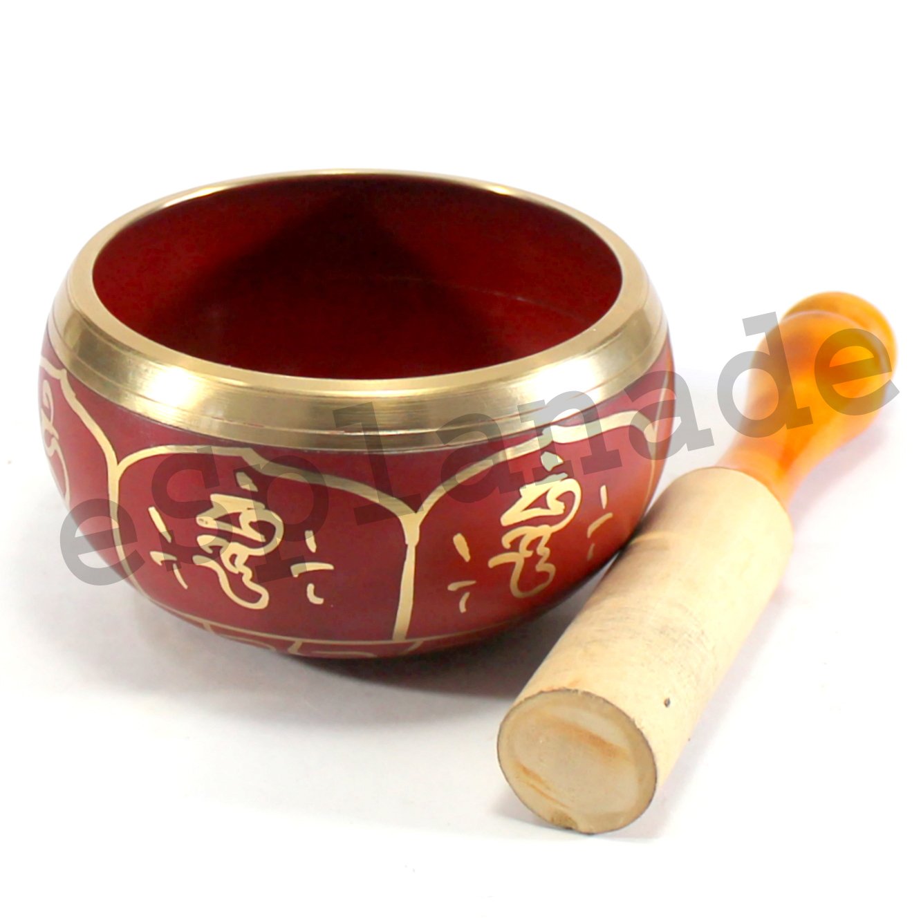 eSplanade - Singing Bowl Tibetan Buddhist Prayer Instrument with Striker Stick | OM Bell | OM Bowl | Meditation Bowl | Music Therapy (Red) 4, 5,6 Inches