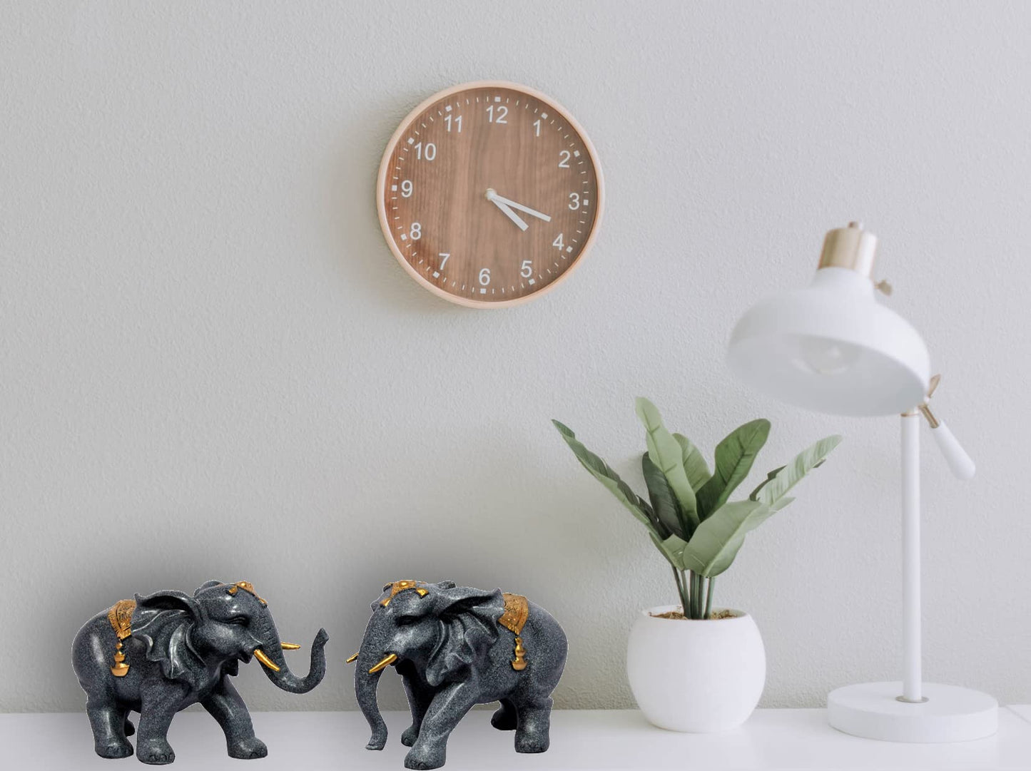 eSplanade Resin Elephant Pair Sculpture or Showpiece Feng Shui Vastu Brings Goodluck Home Decor (1620)