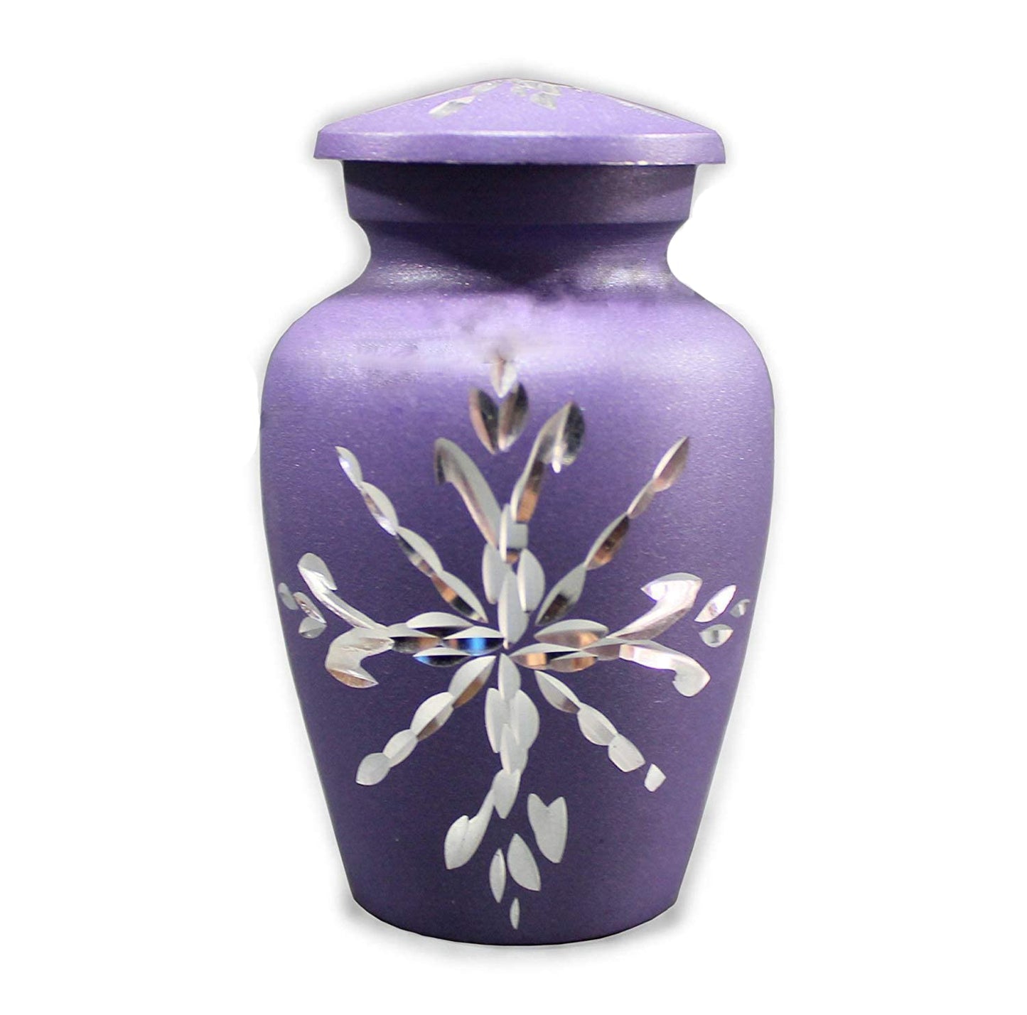 eSplanade Metal Mini Cremation Urn Keepsake Memorial Jar Pot Container | Small Urn for Funeral Ashes Burial | Engraved Metal Keepsake | Navy Blue, Grey, Purple, White - 3" Inches