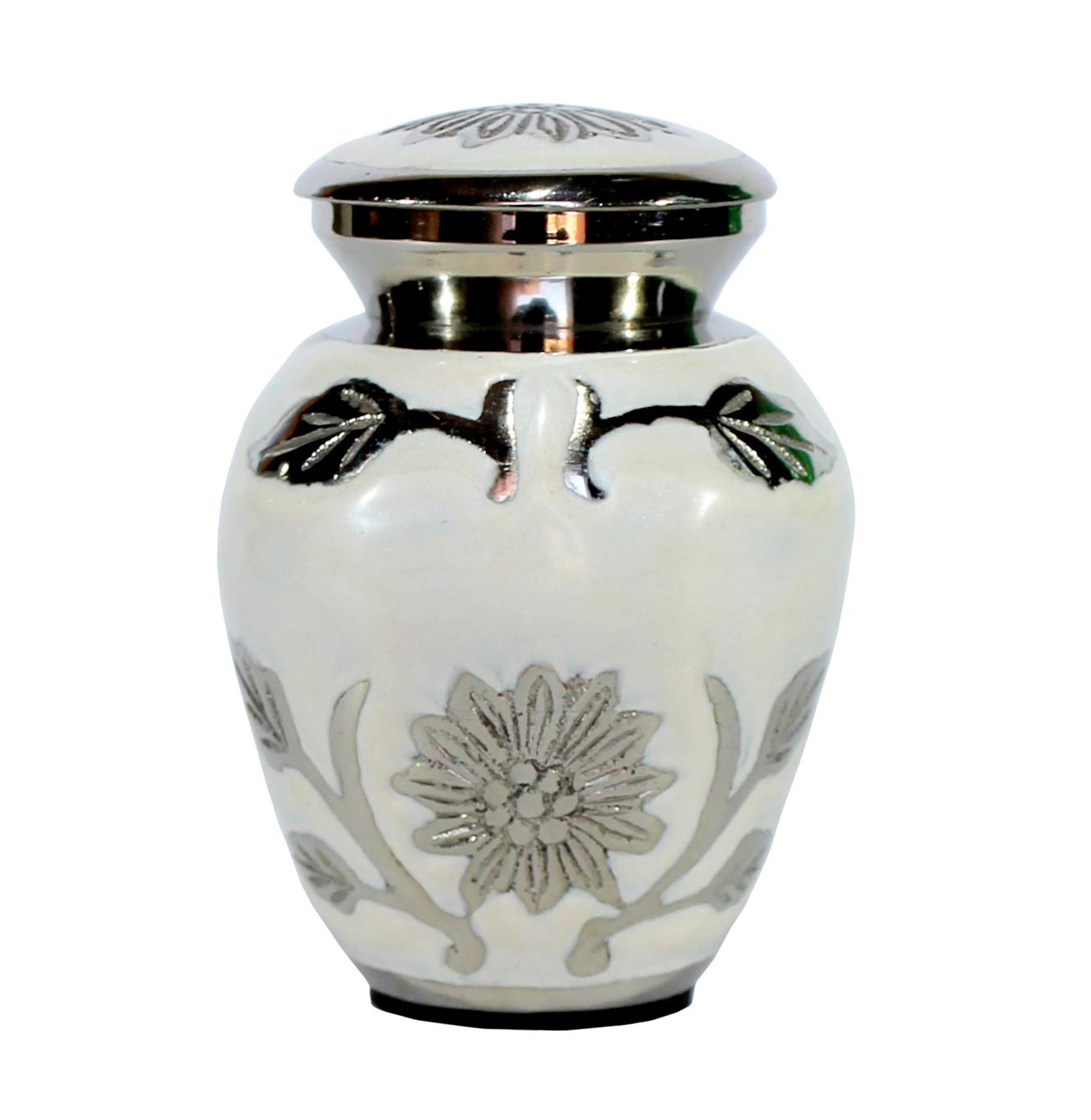 eSplanade Metal Mini Cremation Urn Keepsake Memorial Jar Pot Container | Small Urn for Funeral Ashes Burial | Engraved Metal Keepsake | Navy Blue, Grey, Purple, White - 3" Inches