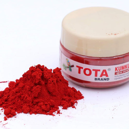 TOTA Pure Kumkum Haldi Roli for Puja Tilak (150 gm - 25gm Each, Red) - Combo of 6 Boxes