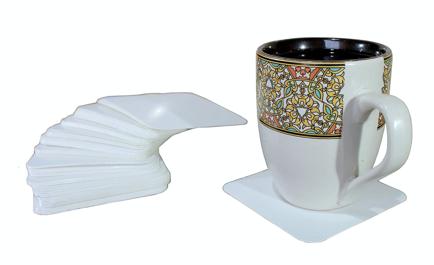 eSplanade Disposable Paper Coasters - Use and Throw Reversible Paper Coasters