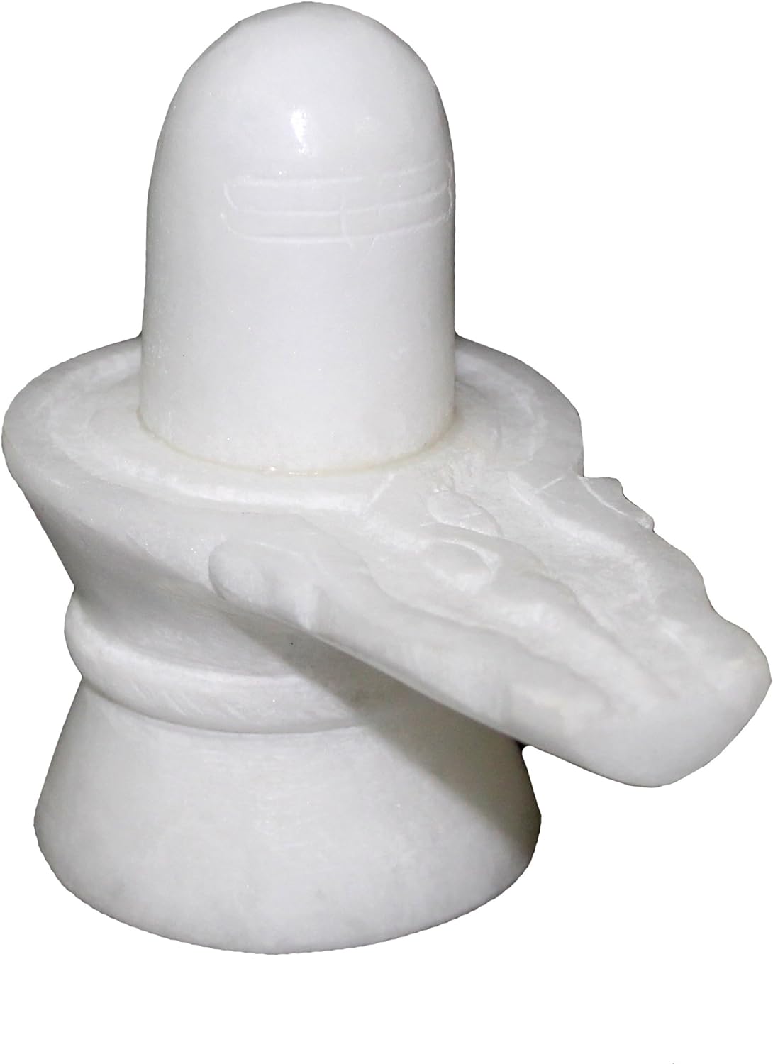 KLEO Baahubali Design Big Size Grey/Black Natural Stone Shiva Lingam Shiv Ling Idol Murti for Daily Pooja Purpose- 4.25, 5 inches