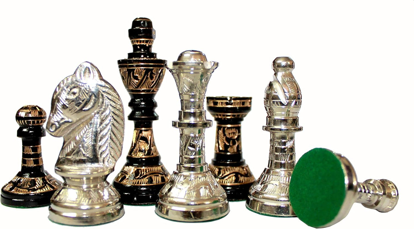 StonKraft 12" x 12″ Collectible Premium Brass Made Chess Board Game Set + All Brass Pieces