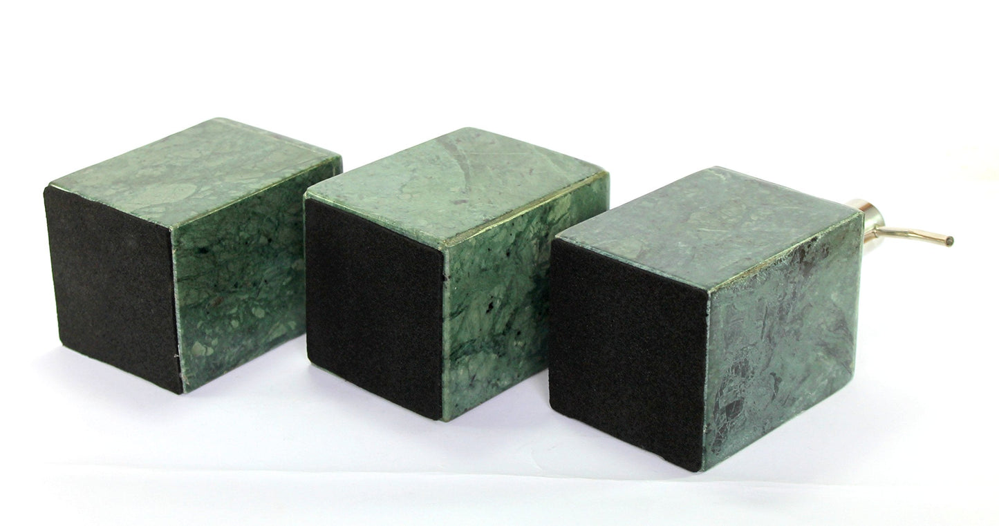 KLEO - Bathroom Accessory Set made from Natural Stone - Bath Accessories set of 4 includes Soap Dispenser, Toothbrush Holder, Tumbler and Soap Dish (Green, Grey)