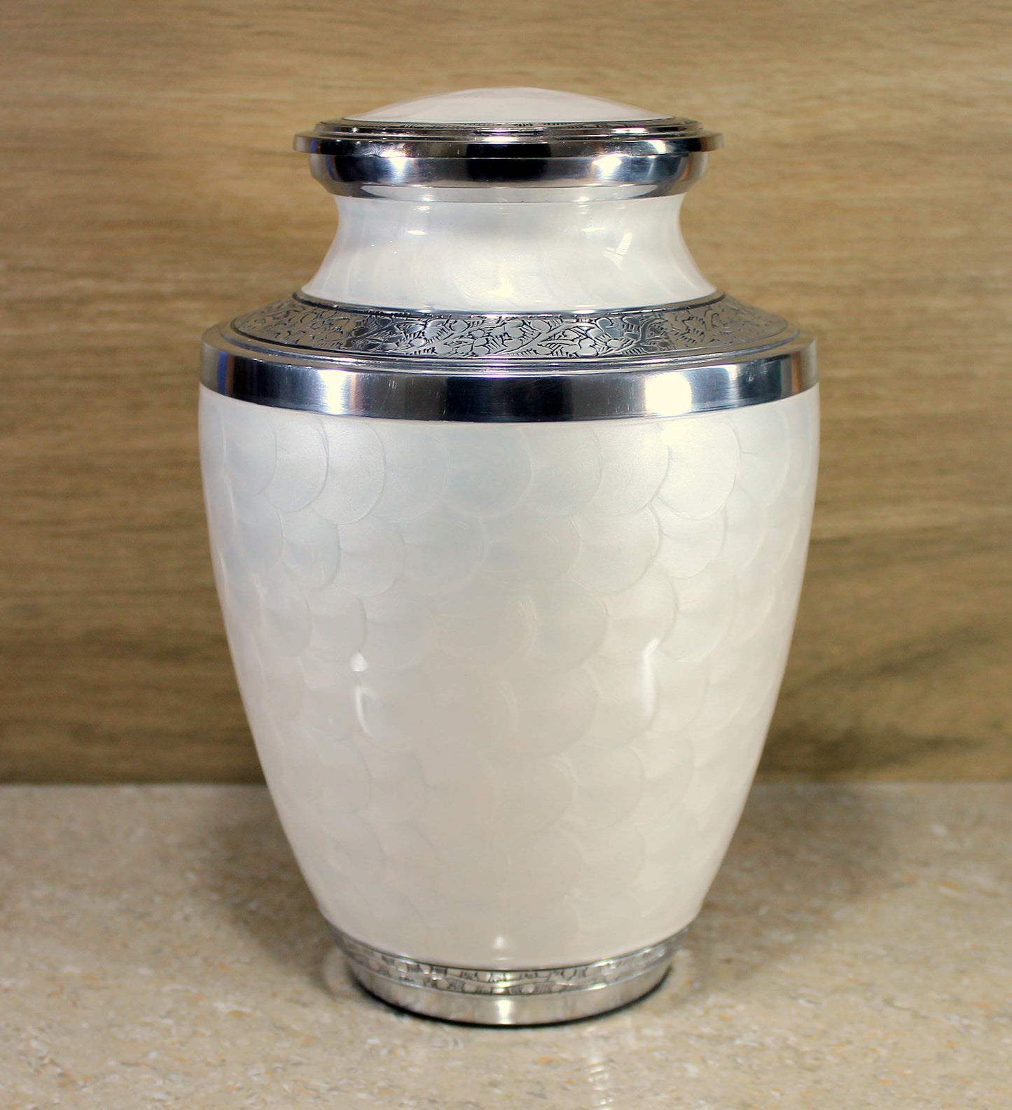 eSplanade Brass Cremation Urn Memorial Jar Pot Container | Full Size Urn for Funeral Ashes Burial | Meenakari Design Metal Urns | Blue - 10" Inches