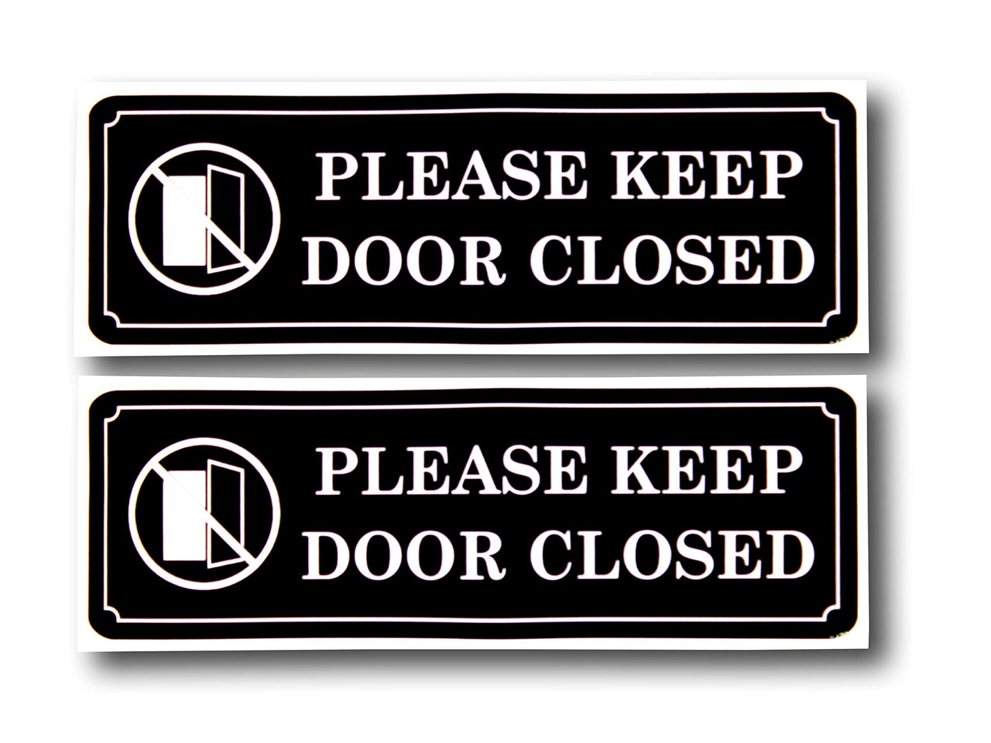 PLEASE KEEP DOOR CLOSED Sign Sticker Decal - Easy to Mount Weather Resistant Long Lasting Ink Size (9" x 3")
