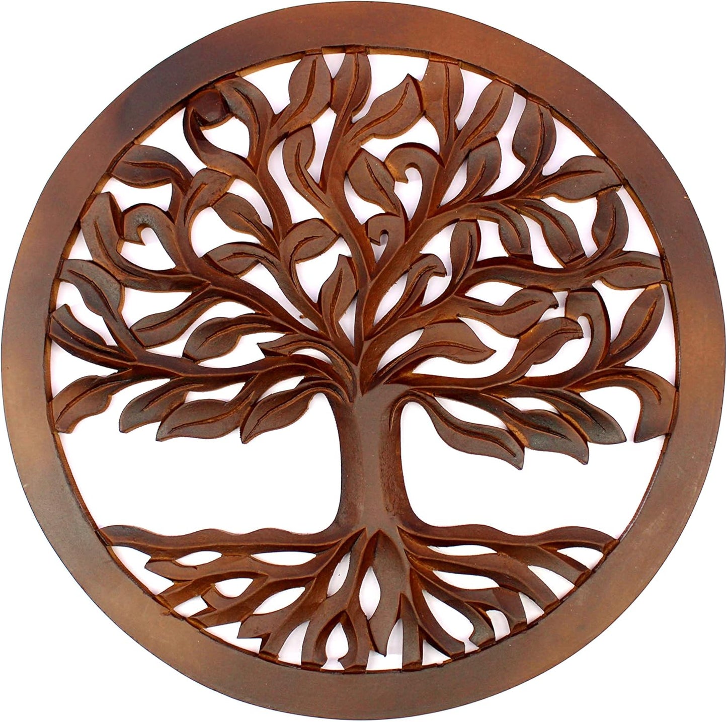 eSplanade Tree of Life Wall Hanging Showpiece | Decorative Items - Home Decor | Wood - Brown - 15.5" Inches