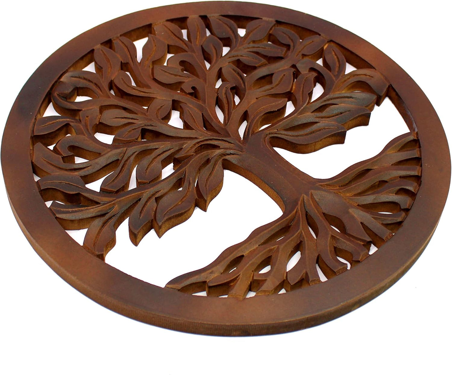 eSplanade Tree of Life Wall Hanging Showpiece | Decorative Items - Home Decor | Wood - Brown - 15.5" Inches