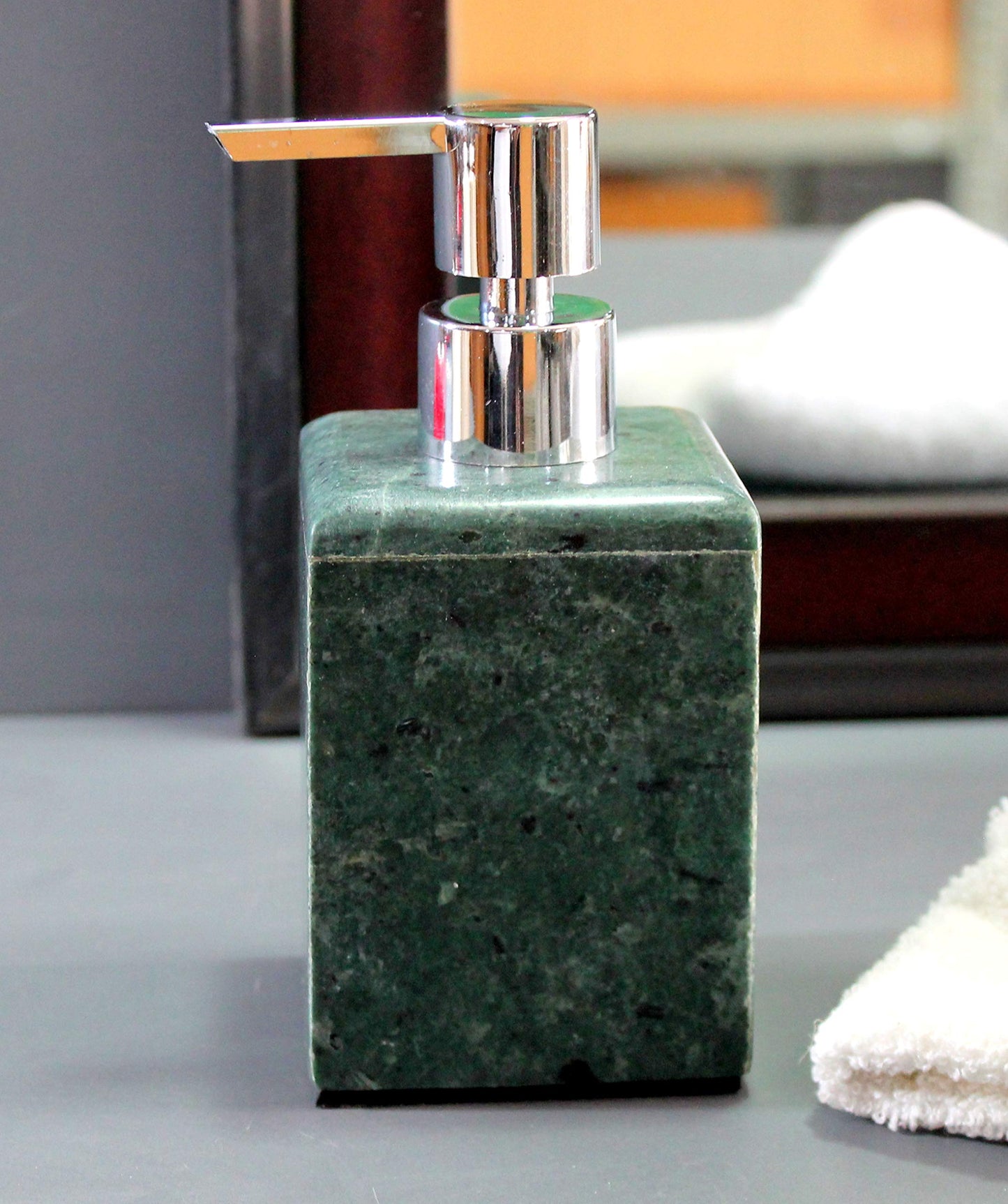 KLEO Soap/Lotion Dispenser - Made of Genuine Indian Marble - Luxury Bathroom Accessories Bath Set (Multicolour)