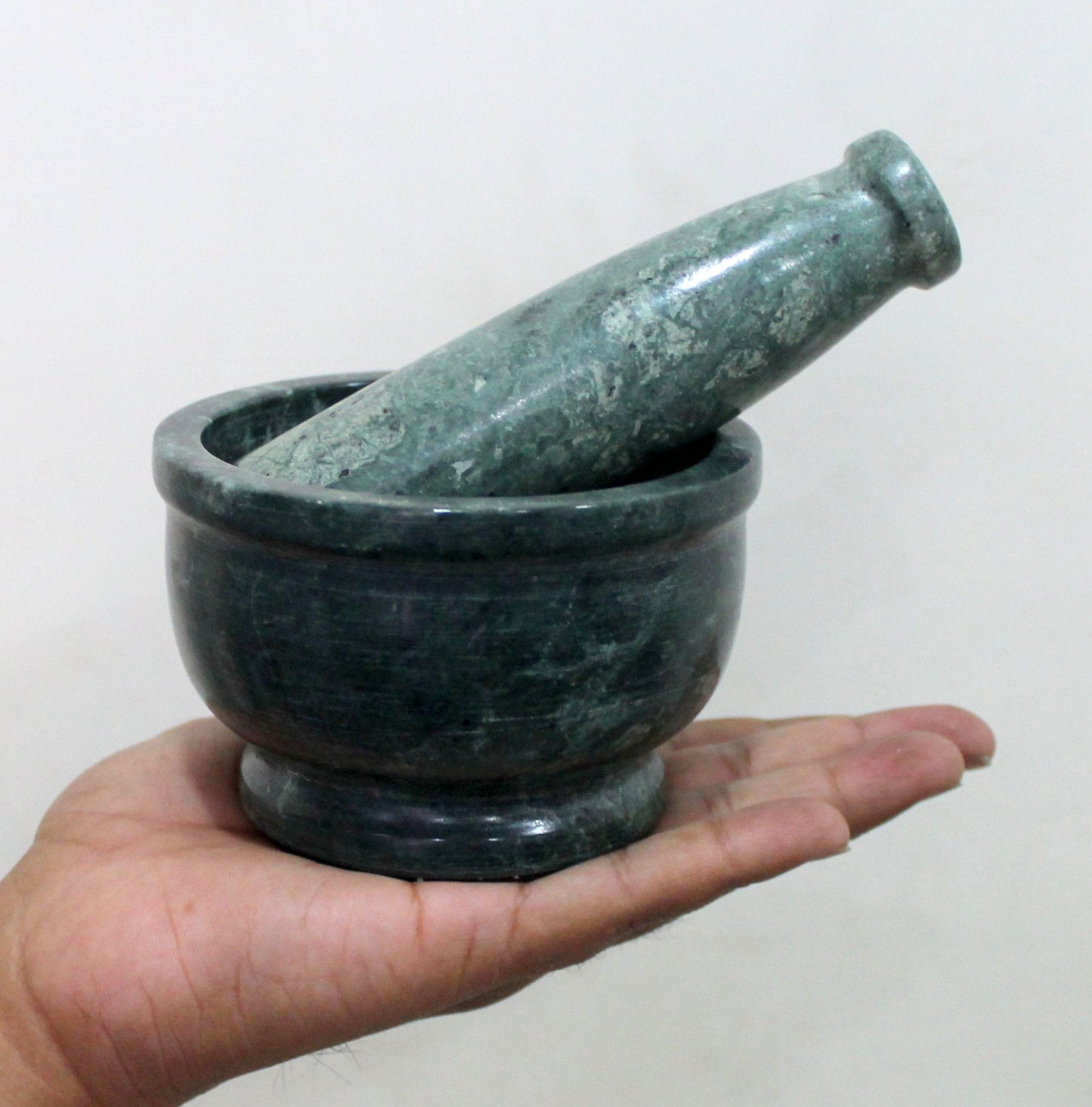 KLEO Natural Stone Mortar and Pestle Set as Spice Grinder, Medicine Masher - Okhli and Musal (All Colours)