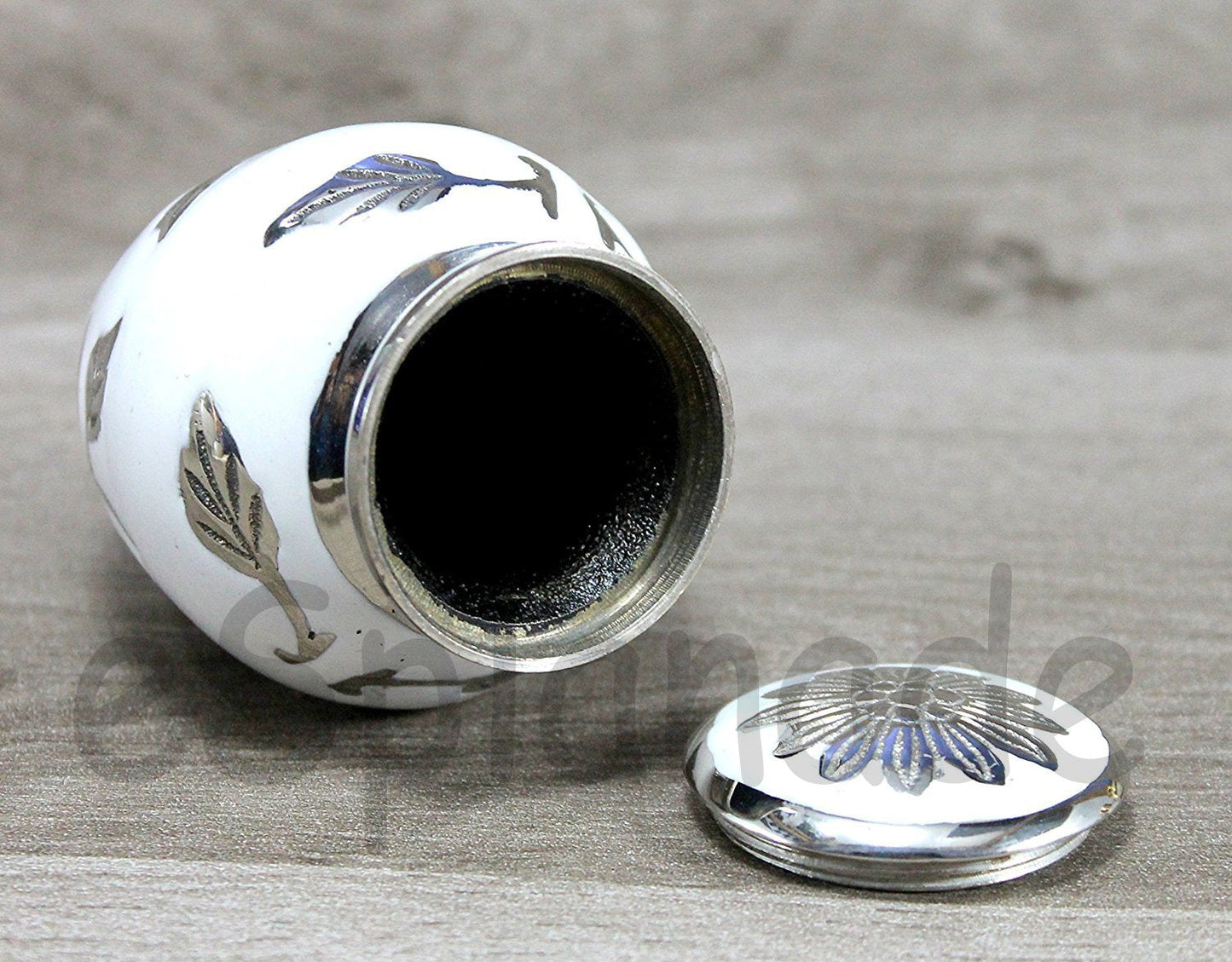 eSplanade Metal Mini Cremation Urn Keepsake Memorial Jar Pot Container | Small Urn for Funeral Ashes Burial | Engraved Metal Keepsake | Navy Blue, Grey, Purple, White - 3" Inches