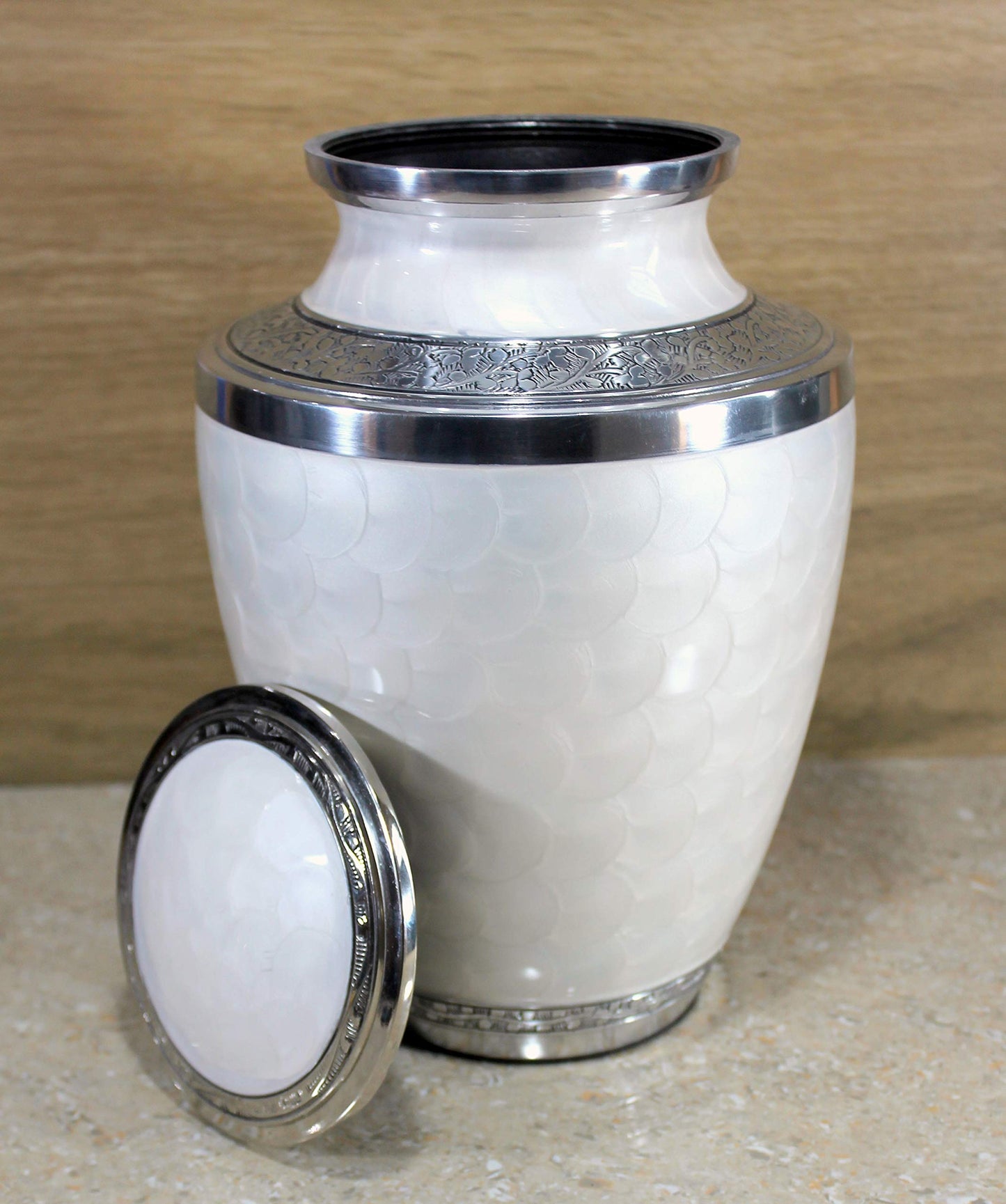 eSplanade Brass Cremation Urn Memorial Jar Pot Container | Full Size Urn for Funeral Ashes Burial | Meenakari Design Metal Urns | Blue - 10" Inches
