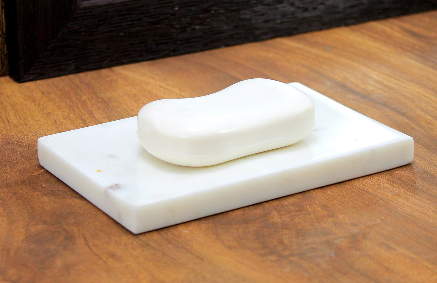 StonKraft KLEO Marble Stone Soap Dish Soap Holder Bath Accessories Bathroom Accessories (Leaf Shaped)