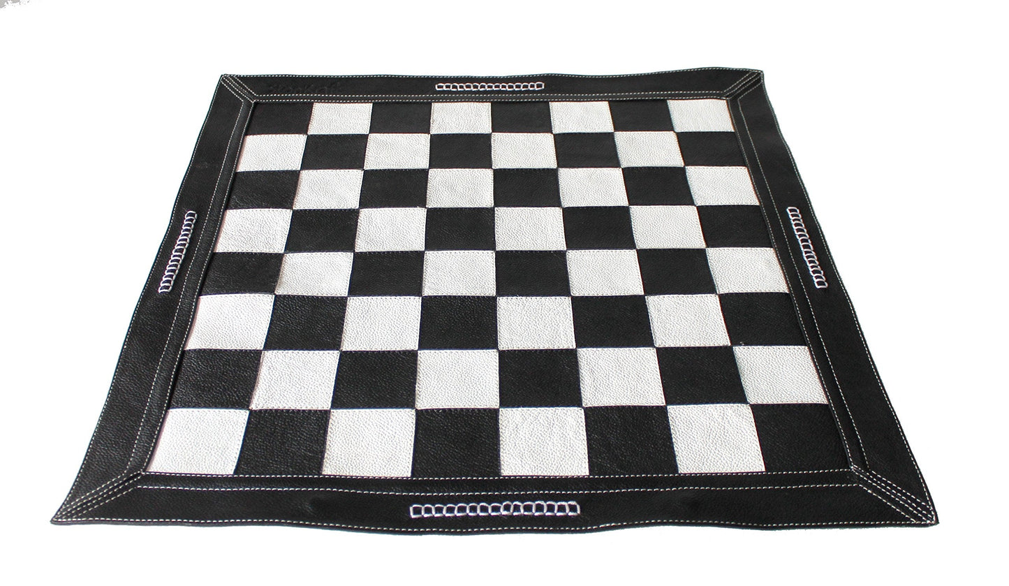 Stonkraft - 19" x 19" - Genuine Suede Leather Chess Board | Roll-up Chess | Tournament Chess