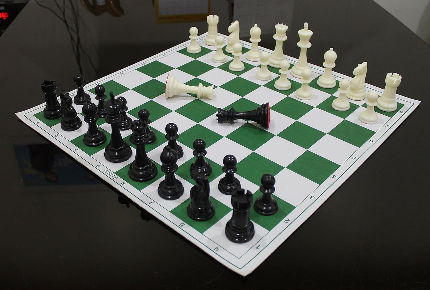 StonKraft 18.2'' x 18.2'' Tournament Roll Up Vinyl Chess with Pieces - Ideal for Professional Players