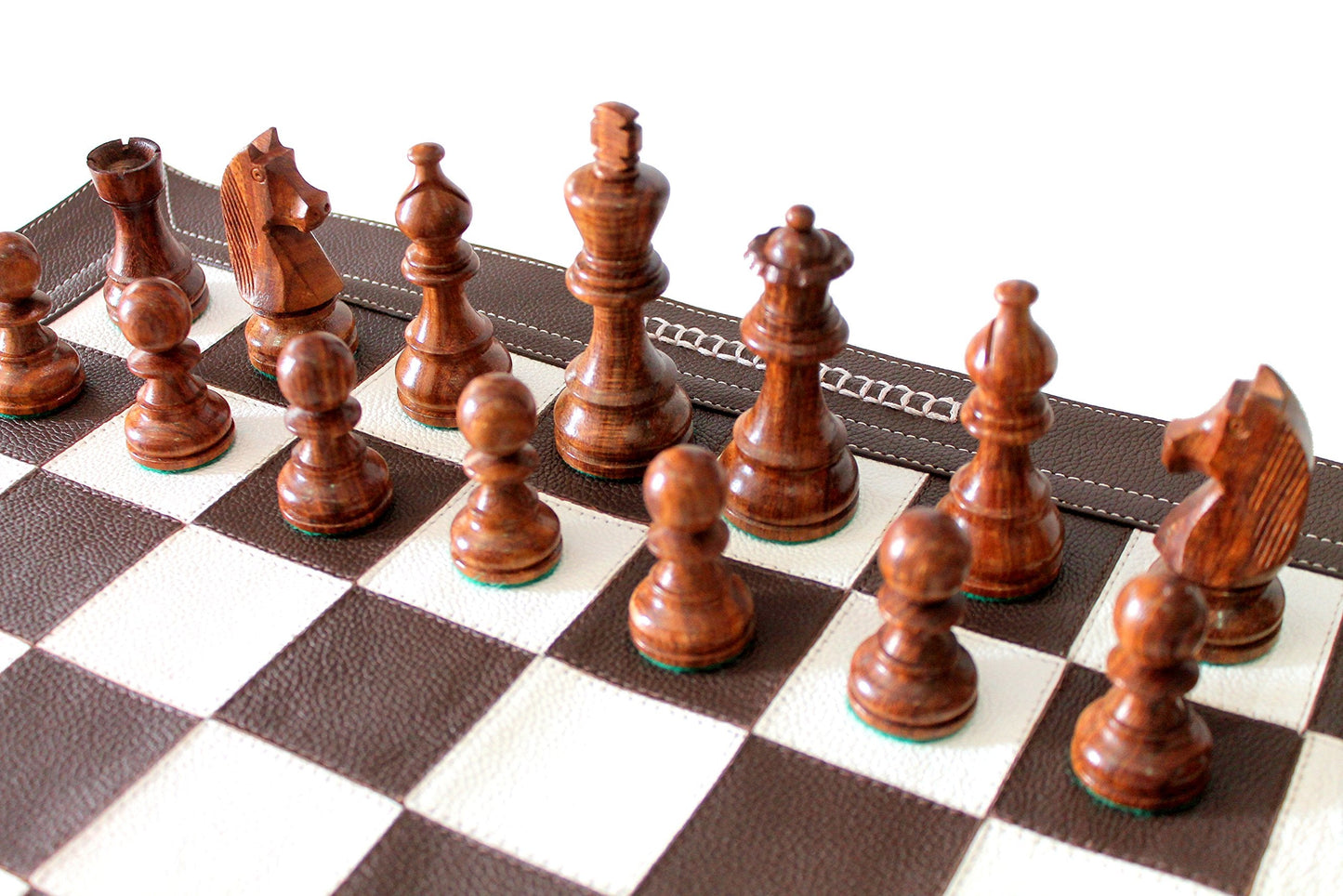 StonKraft - Big Size 19" x 19" Genuine Leather Chess Board | Roll-up Tournament Chess
