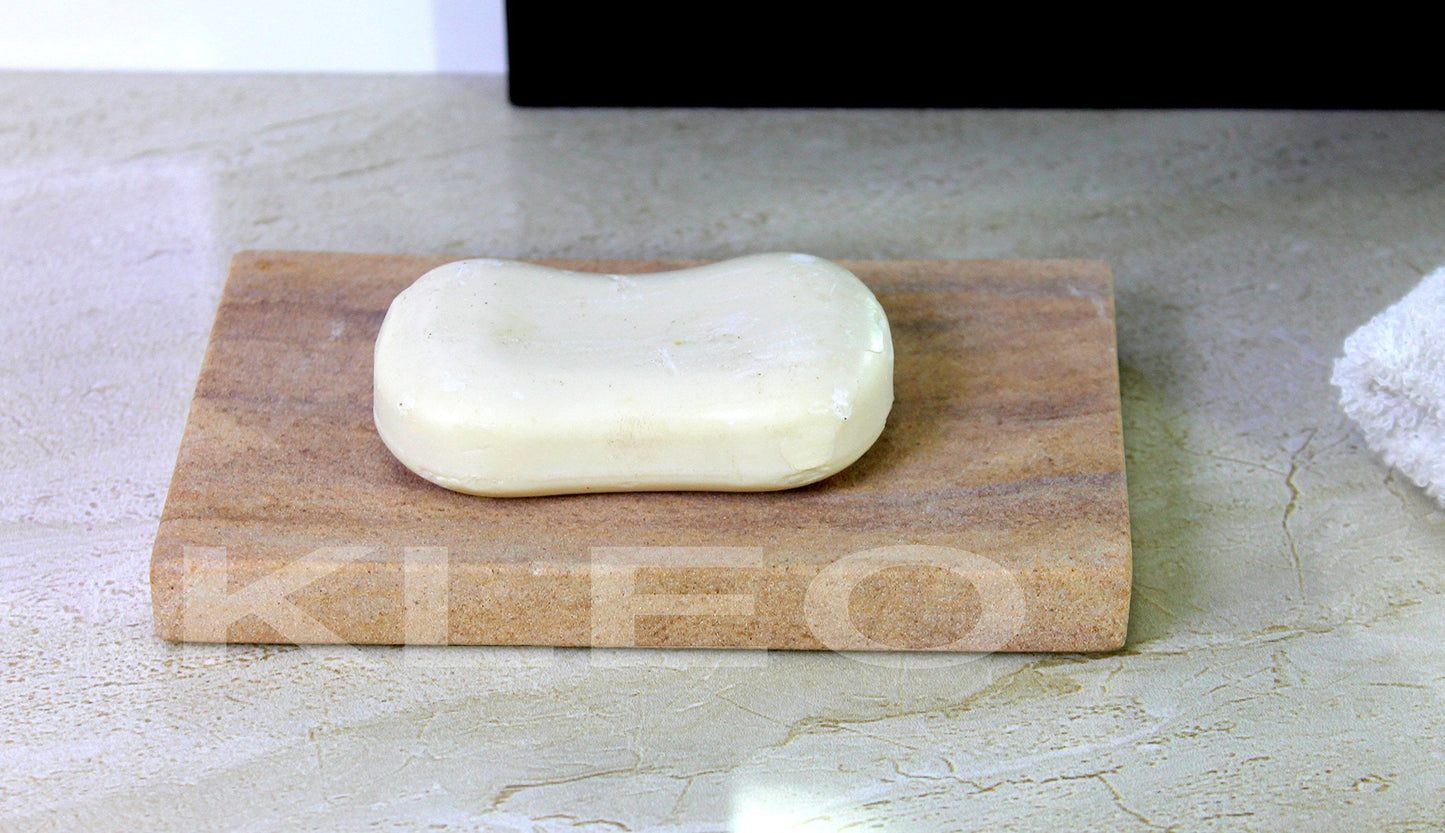 Natural Water Absorbent & Rigged Soap Dish Soap Holder made of Natural Stone - Unique Bath Bathroom Accessories