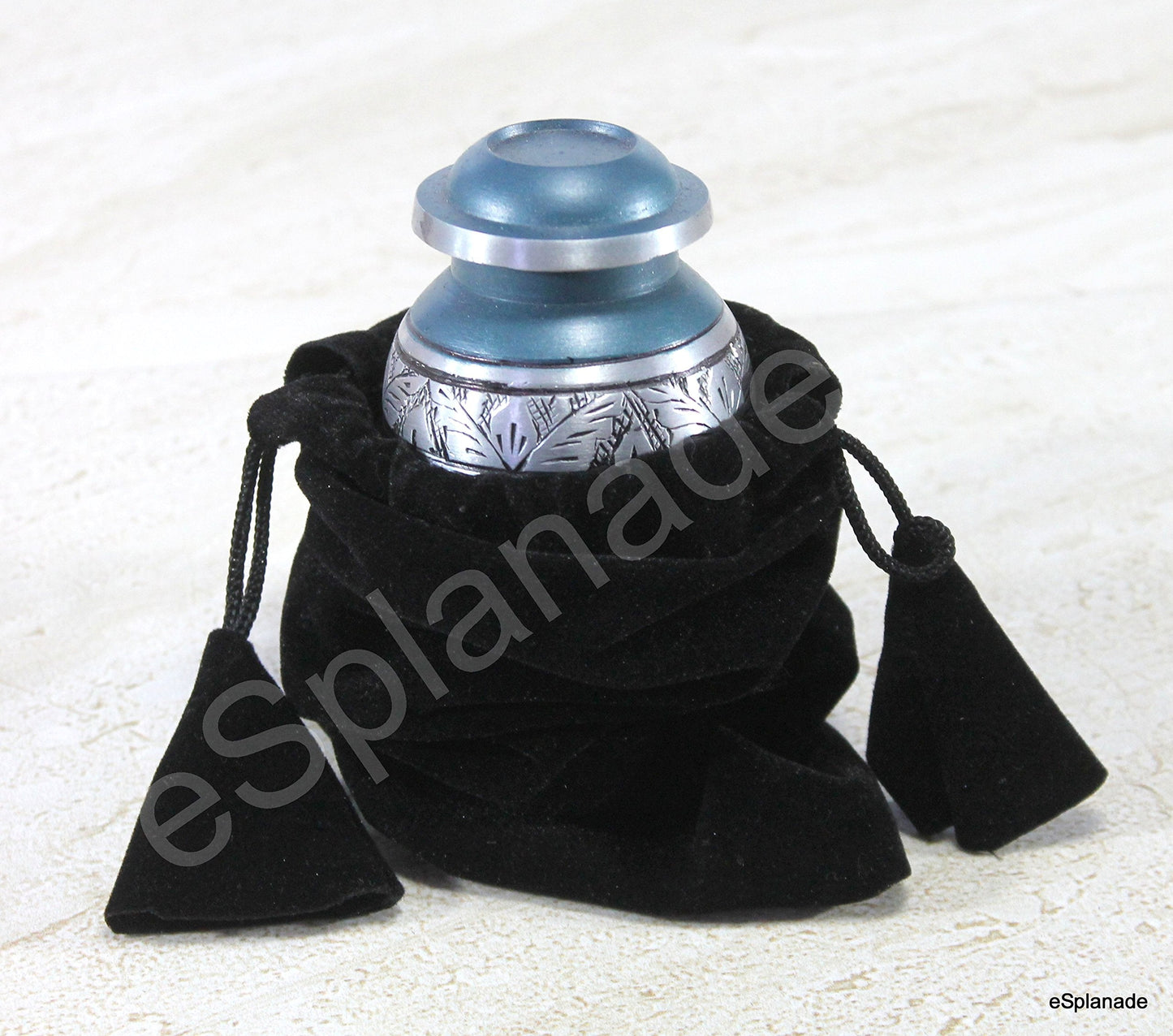 eSplanade Metal Mini Cremation Urn Keepsake Memorial Jar Pot Container | Small Urn for Funeral Ashes Burial | Engraved Metal Keepsake | Navy Blue, Grey, Purple, White - 3" Inches