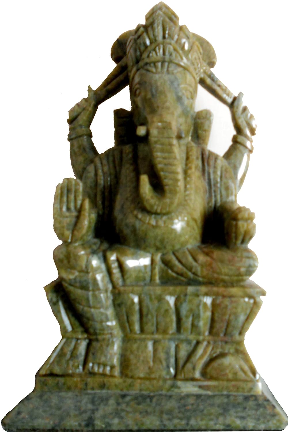 StonKraft Marble Ganesha Idol, 7 Inches, Multicolor