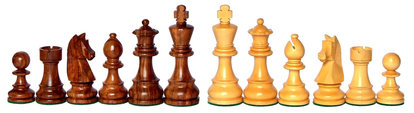 StonKraft Staunton Style Wooden Chess Pieces Chessmen Chess Coins (3.75" King), All Age, Brown