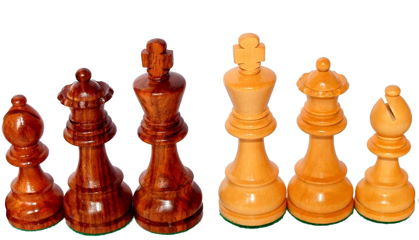 StonKraft Staunton Style Wooden Chess Pieces Chessmen Chess Coins (3.75" King), All Age, Brown