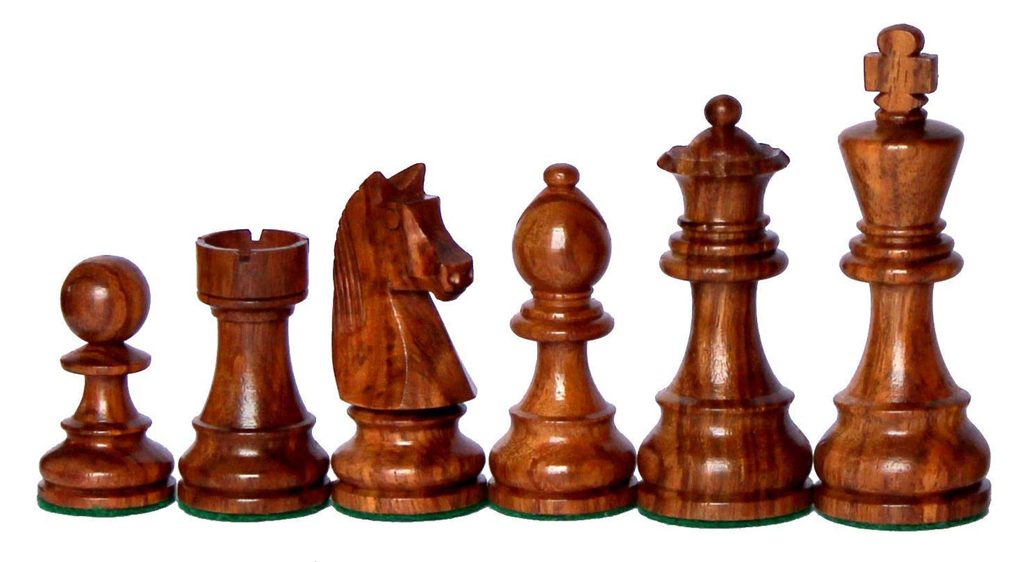 StonKraft Staunton Style Wooden Chess Pieces Chessmen Chess Coins (3.75" King), All Age, Brown