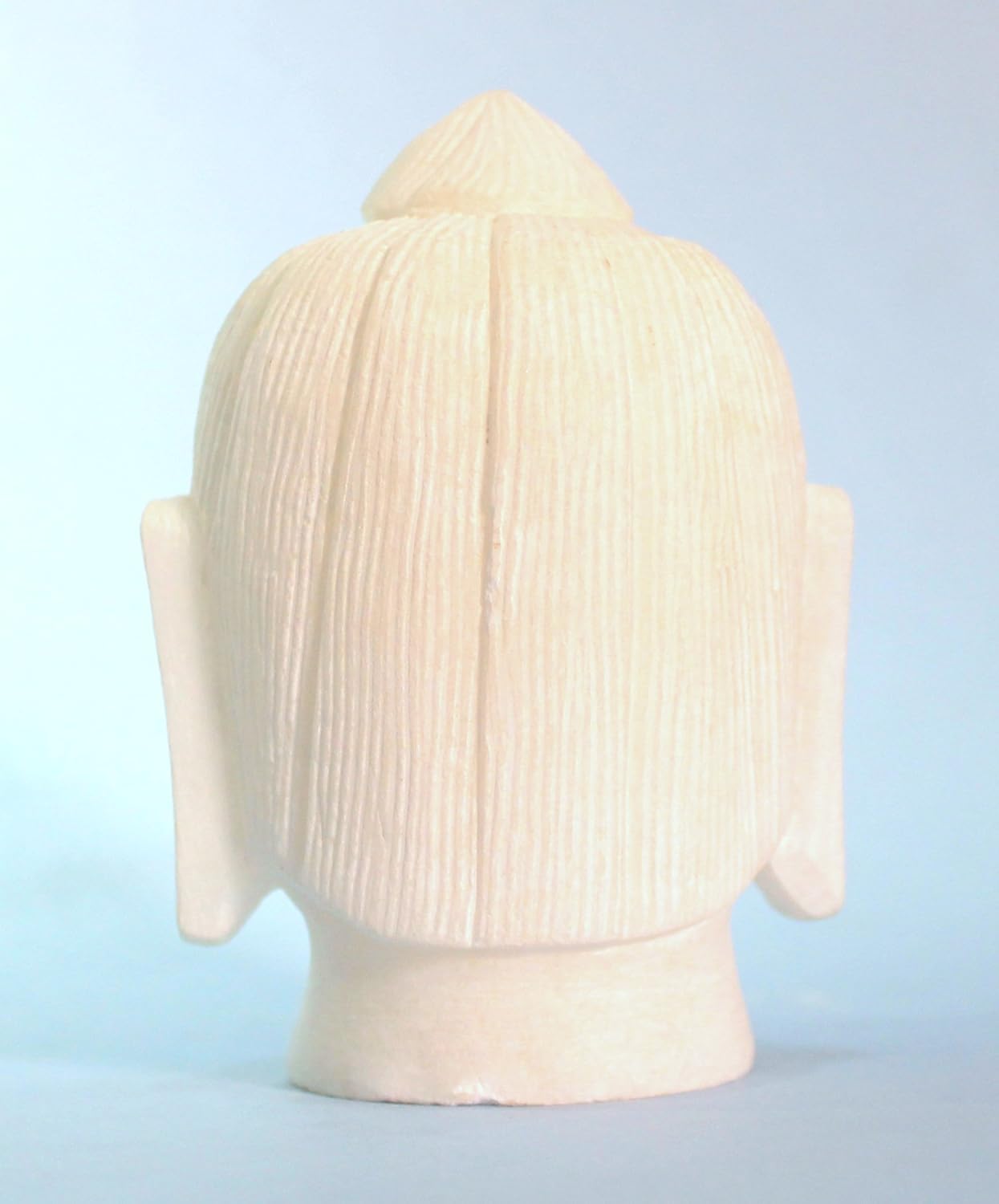 StonKraft White Indian Marble Stone Buddha Head Idol (3 Inch)