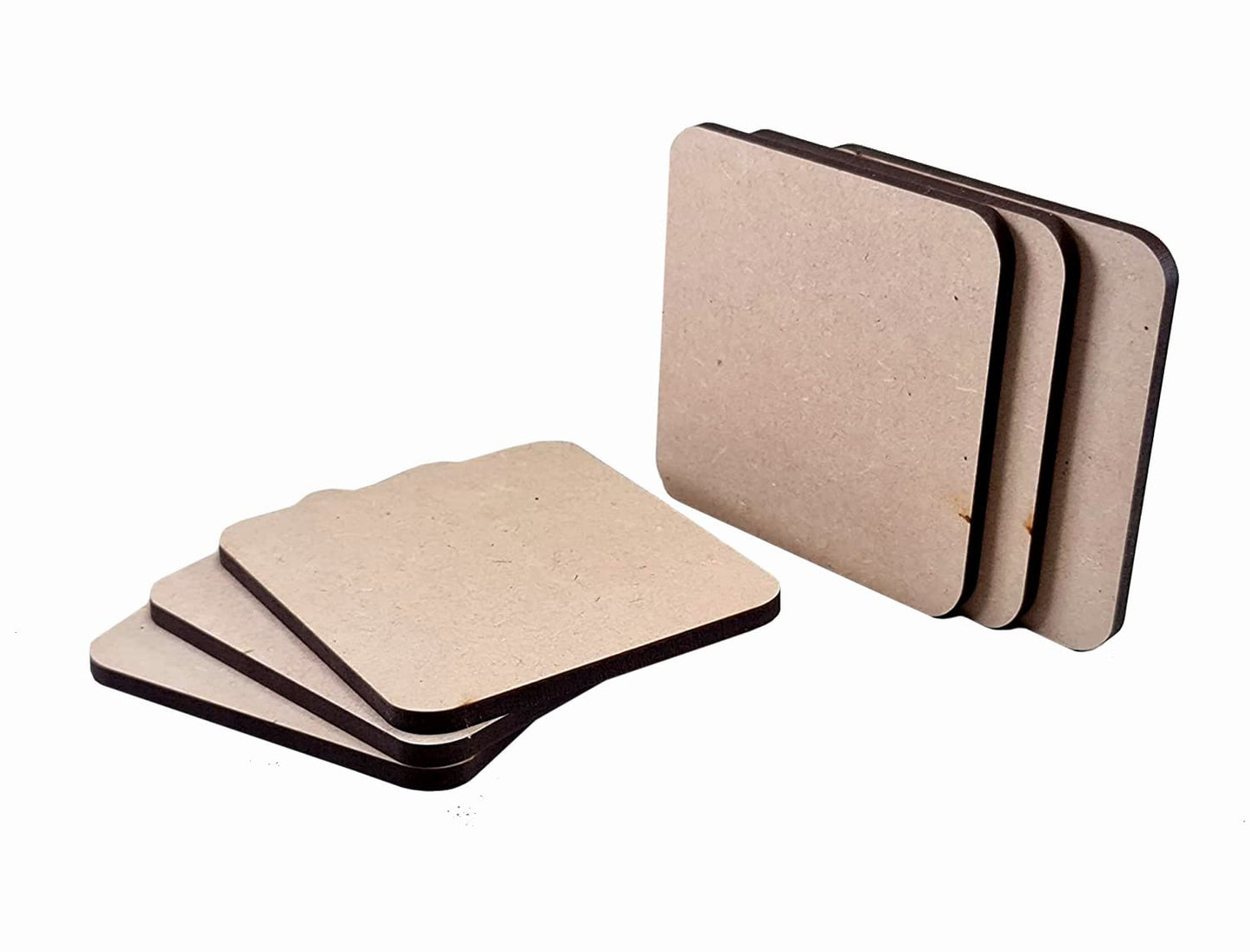 StonKraft DIY Coasters for DIY Activities (Set of 6) MDF - Make Your own Design, Artwork, Hobby, Decoupage etc