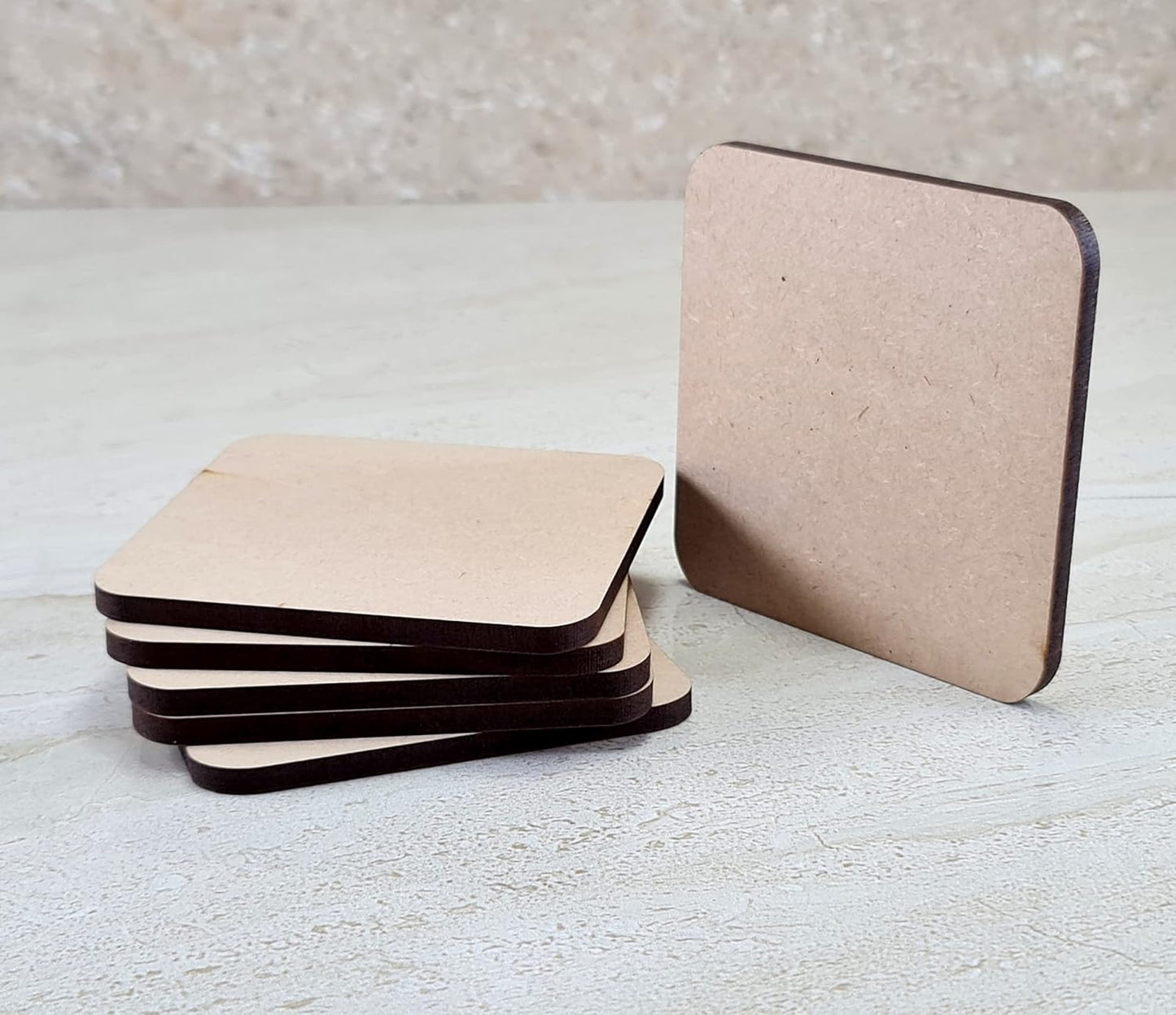 StonKraft DIY Coasters for DIY Activities (Set of 6) MDF - Make Your own Design, Artwork, Hobby, Decoupage etc