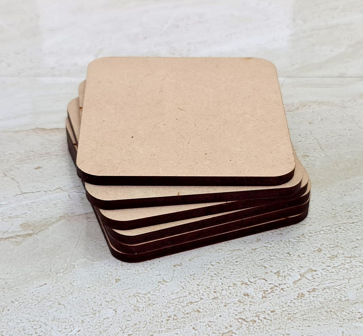 StonKraft DIY Coasters for DIY Activities (Set of 6) MDF - Make Your own Design, Artwork, Hobby, Decoupage etc