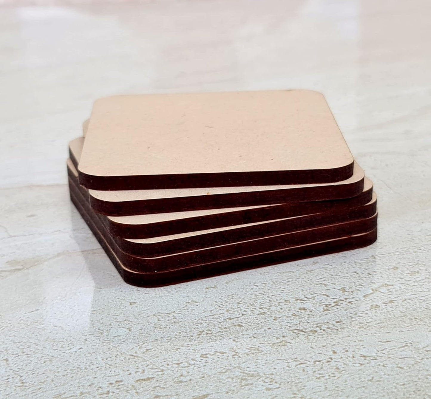 StonKraft DIY Coasters for DIY Activities (Set of 6) MDF - Make Your own Design, Artwork, Hobby, Decoupage etc