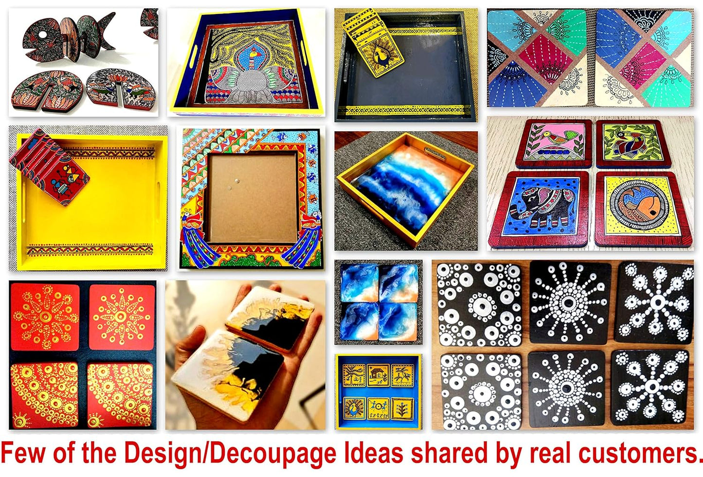 StonKraft DIY Coasters for DIY Activities (Set of 6) MDF - Make Your own Design, Artwork, Hobby, Decoupage etc