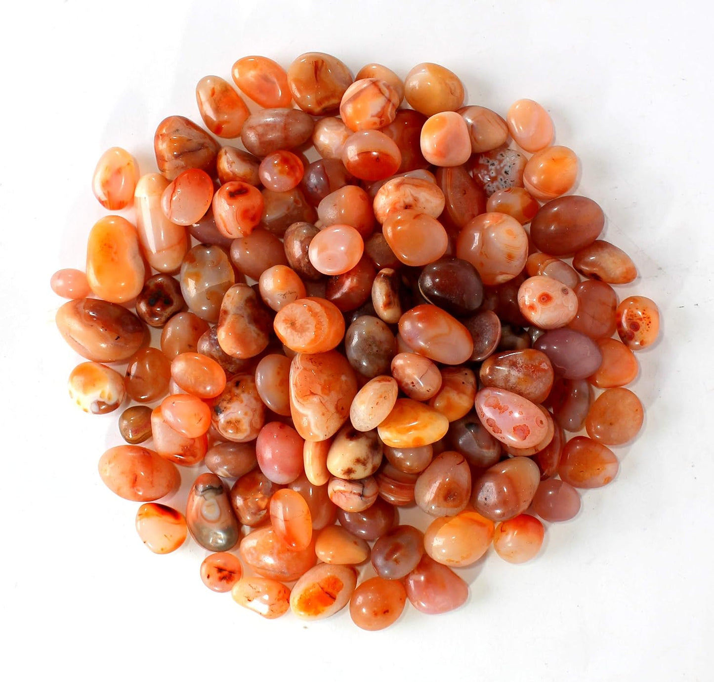 eSplanade Pebbles | Natural Orange Onyx Stones | Polished Glossy Home Decorative | Garden/Table/Aquarium Vase Fillers Stone (5, kilograms)
