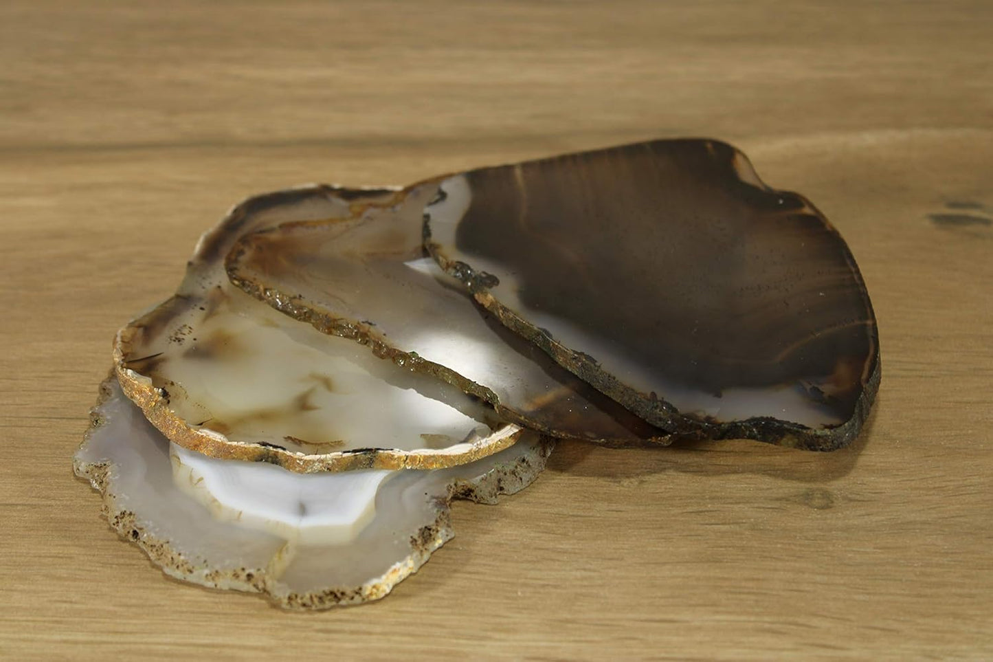 eSplanade Natural Agate Coasters Bar Beer Coffee Tea Coaster - Set of 4 Coasters - Perfect Table Accessories Tableware (Grey)