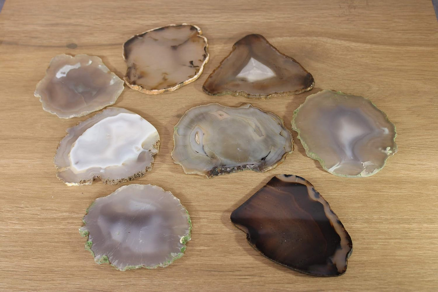 eSplanade Natural Agate Coasters Bar Beer Coffee Tea Coaster - Set of 4 Coasters - Perfect Table Accessories Tableware (Grey)