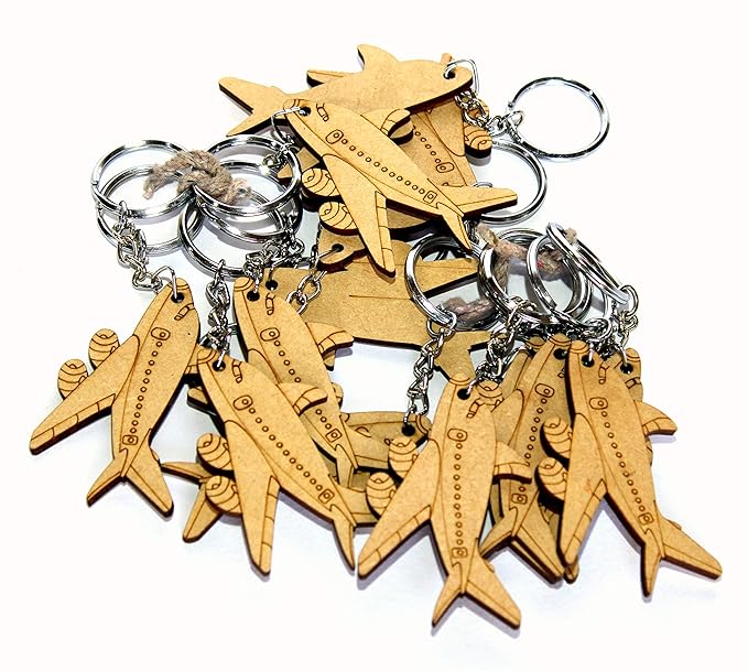 eSplanade DIY MDF Key Chains - Set of 20 | for DIY Activity - Decoupage - Art & Craft Supplies - Do It Yourself