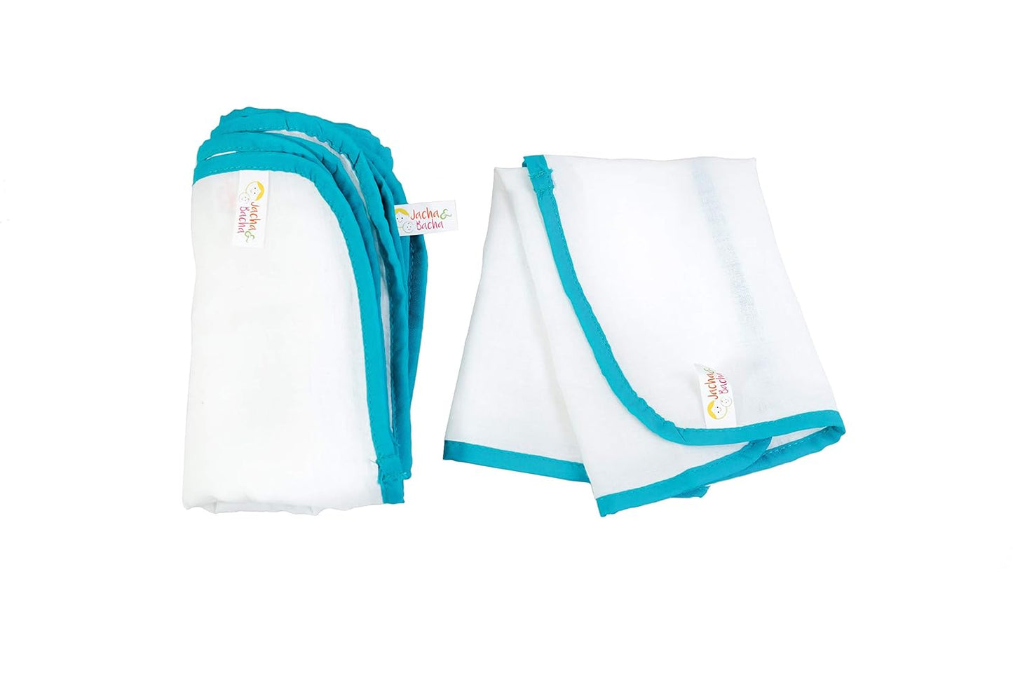 IVEI Jacha & Bacha Pure Soft Cotton Napkins for Babies/Kids – Dhoti Napkin – Toddler Handkerchiefs - Washable and Reusable Face Napkins for New Born – Blue -Colour – (Set of 6)