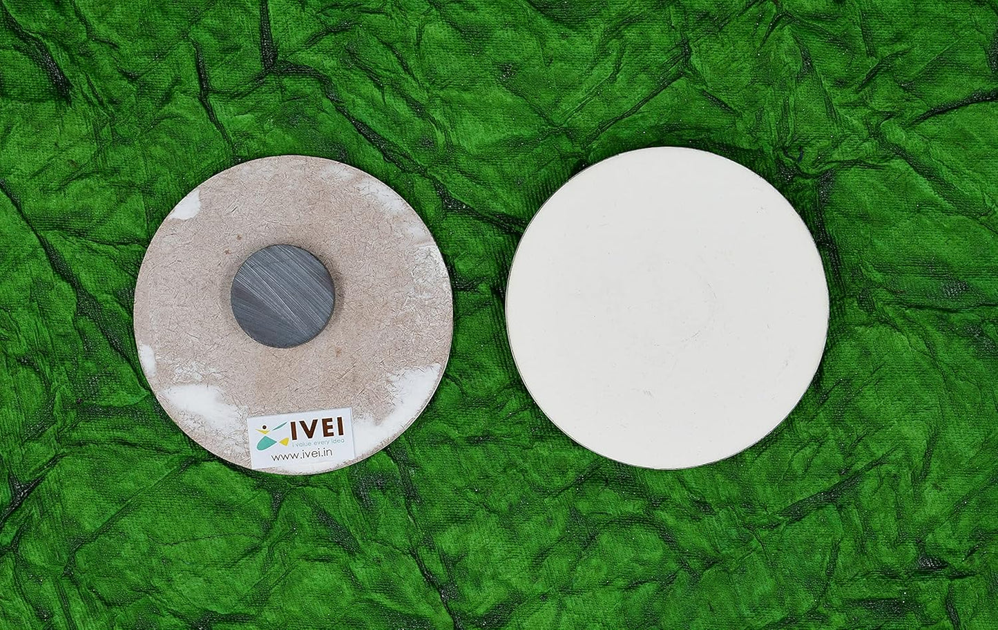IVEI DIY MDF Wood Sheet Round Craft Magnet with Primer Plain MDF Fridge Magnet Blanks Cutouts- Set of 10 with 3mm- 3in dia for Painting Wooden Sheet Craft, Decoupage, Resin Art Work & Decoration