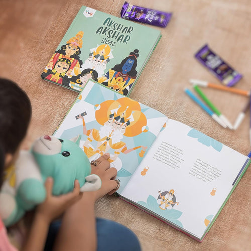 Yug- Illustrated Ramayan & Akshar Akshar Eeshvar Combo Books for Kids- Mythology Story Book for Kids with Colourful Pictures- Fun Learning Book for 3+ Year Old Children- Bedtime Stories