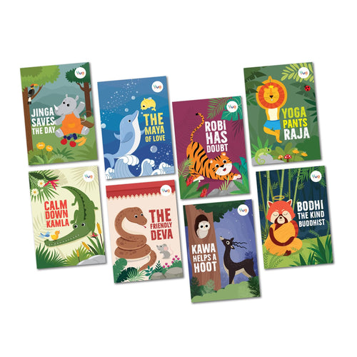 Yug Animal Series: Eight Combo Story Books for Kids - Illustrated Animal Moral Stories with Colourful Pictures - Fun Learning Book for 3+ Year Old Children with Colouring Sheet - Bedtime Stories