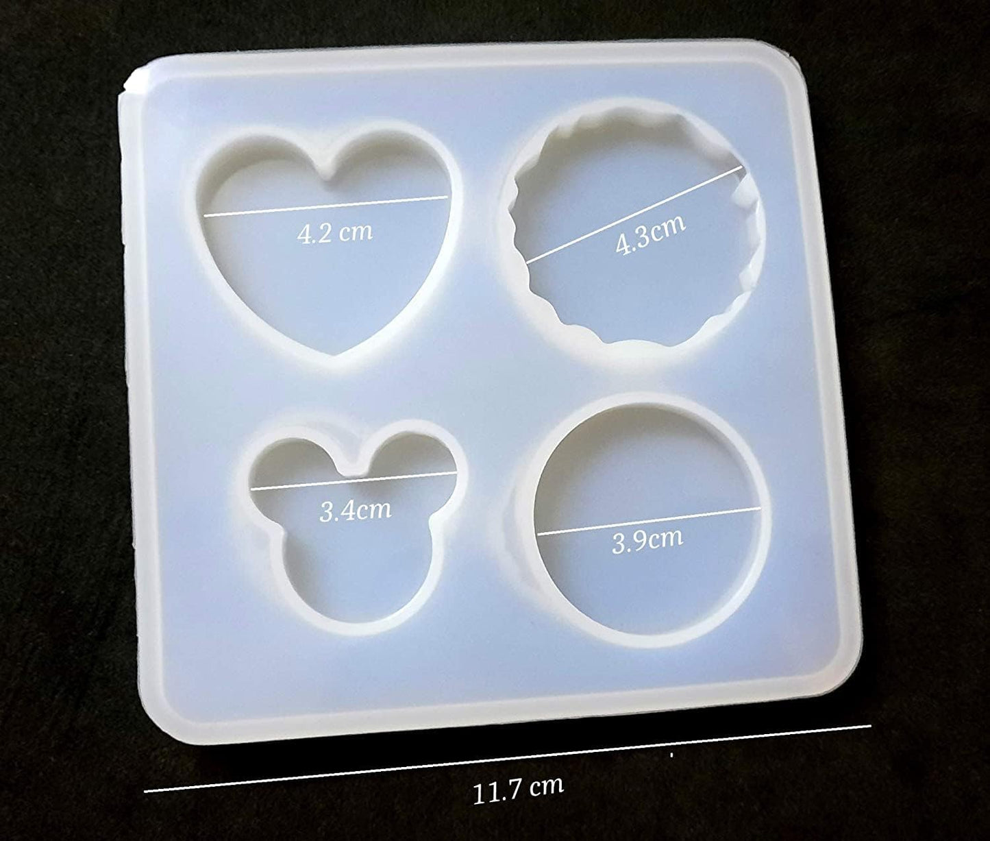 IVEI Keychain Making Resin Mold Silicone Set of 2 for Crafting, Keychains, Pendant, Jewelry, Earrings Making Ð DIY Home Decoration Tools, Resin Tools, Christmas Birthday Gifts Ð Round, Heart, Agate, Hexagon & Mickey Shaped Keychain