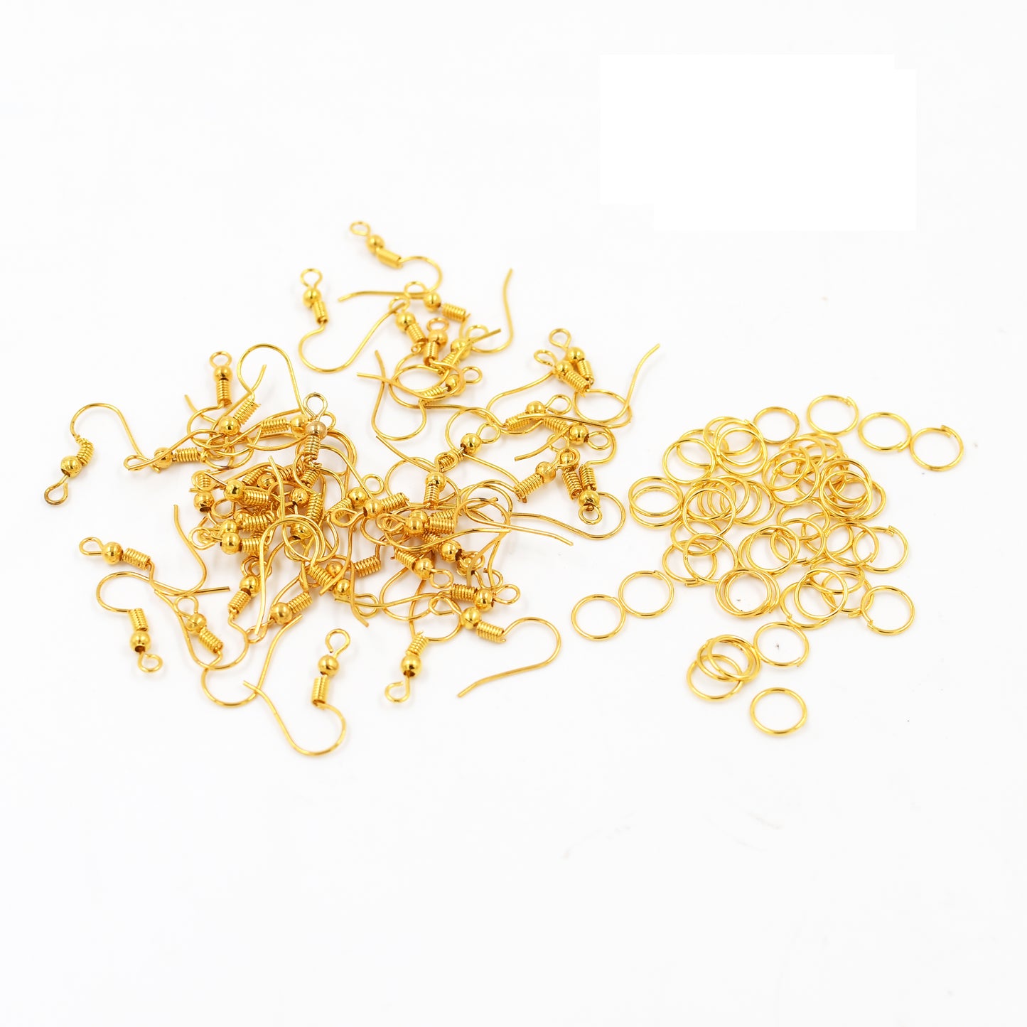 IVEI DIY Earring Hooks & Jump Rings for Jewellery Making Ð Bulk Pack | DIY Projects, Quilling & Craft | Ideal for Artists, Professionals, Kids (100 Silver+Golden)