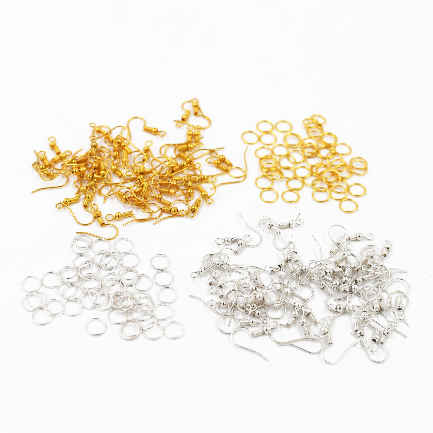 IVEI DIY Earring Hooks & Jump Rings for Jewellery Making Ð Bulk Pack | DIY Projects, Quilling & Craft | Ideal for Artists, Professionals, Kids (100 Silver+Golden)