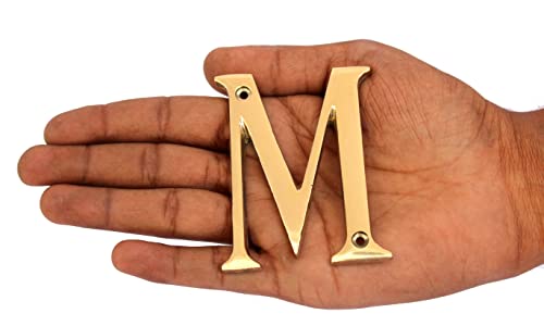 eSplanade - Brass House Hotel Door Name Alphabets - Wall Door Plaque Letter Alphabets - 3" Inches - Golden ("All Alphabet-3")