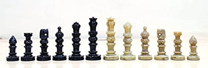 StonKraft Natural Stone Chess Pieces Chessmen Chess Coins (2.5" King) | Chess Accessories | Board Games