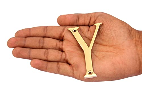 eSplanade - Brass House Hotel Door Name Alphabets - Wall Door Plaque Letter Alphabets - 3" Inches - Golden ("All Alphabet-3")