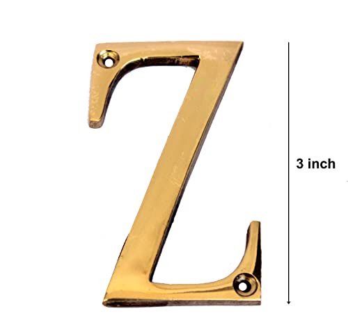 eSplanade - Brass House Hotel Door Name Alphabets - Wall Door Plaque Letter Alphabets - 3" Inches - Golden ("All Alphabet-3")